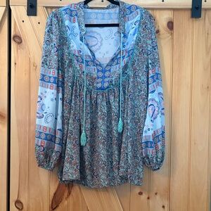 Bohemian Paisley Print Women's Blouse